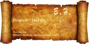 Bognár Helén névjegykártya